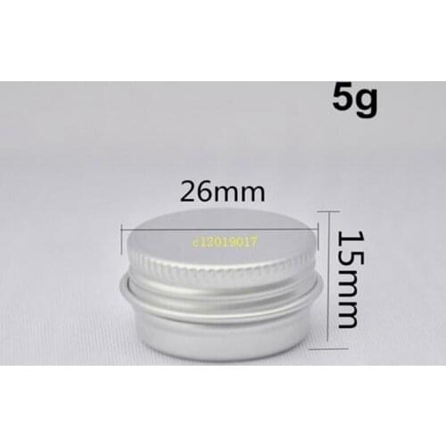 5ml Aluminium Balm Tins Pot Jar 5g Cosmetic Lip Balm Gloss Candle Packaging Containers With Screw Thread