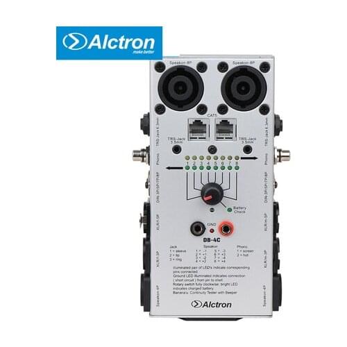 Free shipping Alctron DB-4C TRS XLR RCA 1/4" 1/8" 2/4/8 Pin Speakon phone CAT5 Audio network Cable Detector Tester test tool