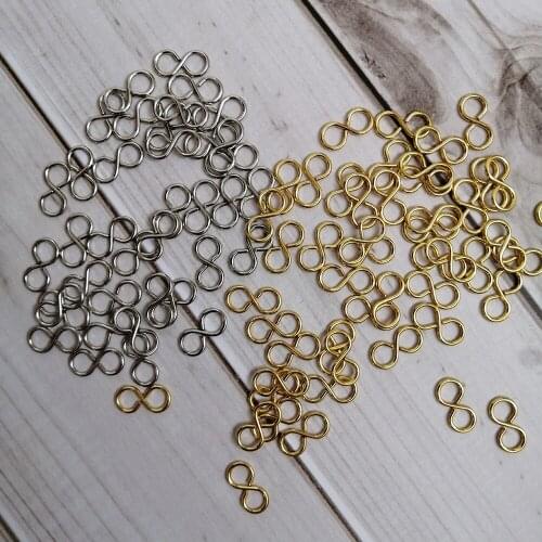 Camal 300pcs 13x6mm Infinity Symbol Gold/Chrome S 8 Clasp Metal Connector Hook Crystal Pendant Chandelier Part Jewelry Finding