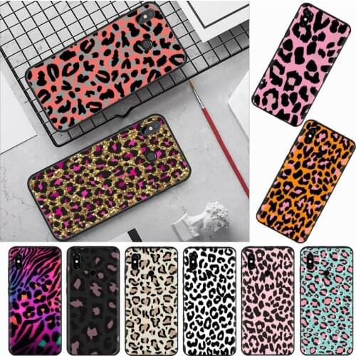 Sexy pink leopard luxury trend Phone Case For Xiaomi Redmi mi note max 3 5 6 8 9 10 t S SE lite pro Soft Silicone Shell Cover