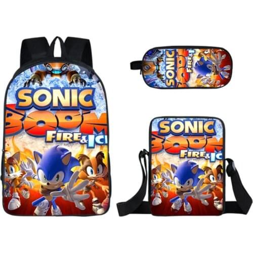 Sonic Kids Backpack Printing School Bag Set For Teenager Children Girls Bookbag Satchel Schoolbag Mochila Escola)