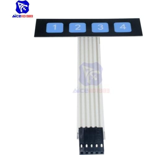 Diymore 5PCS/Lot 4 Keys Matrix Membrane Switch Control Panel Slim Keyboard Keypad Module for Arduino
