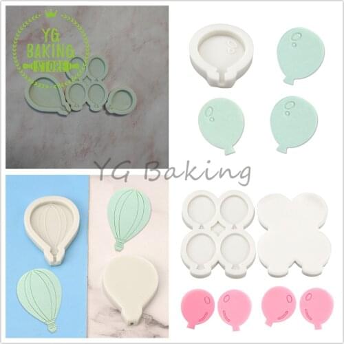 Dorica New 5 Styles Mini Hot Air Balloon Design Silicone Mold Fondant Chocolate Lollipop Mould Cake Decorating Tools Bakeware