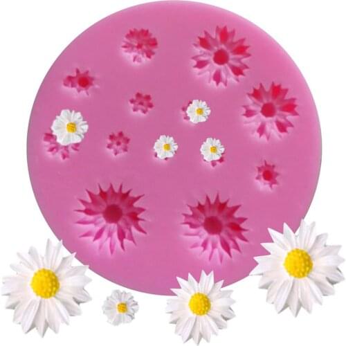 Small Chrysanthemum Handmade Soap Mold Flower Fondant Cake Silicone Mold Cake Decorating Tools DIY Baking Flowers Chocolate Mold