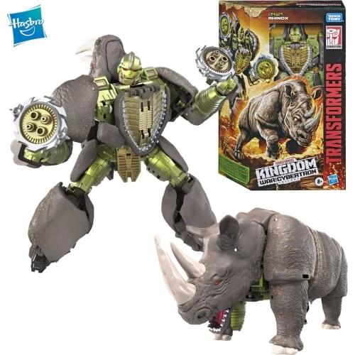 Hasbro Transformers Toys Rhinox Kingdom BEAST WARS Voyager ABS Anime Figures Robot Transformers Masterpiece Birthday Gift 18CM
