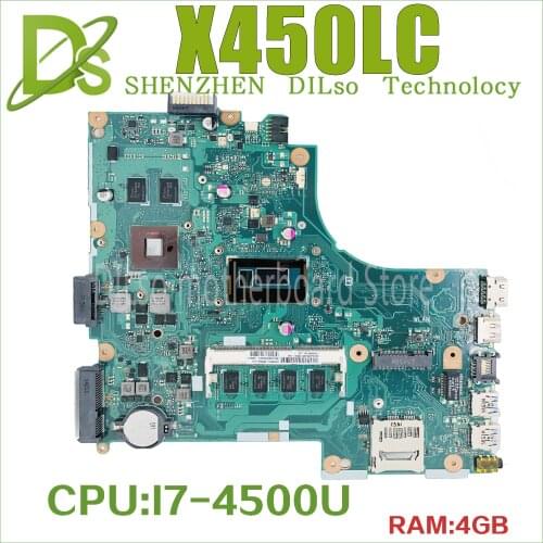 KEFU X450LD For ASUS X450LC X450LD X450LB REV2.2 Laptop Motherboard I7-4500U GT840 Test work 100