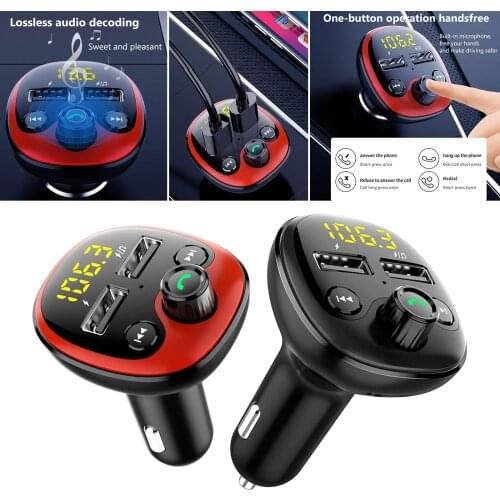 Wireless Bluetooth Car Kit MP3 Music Player FM Transmitter USB Charger Black Dual USB Port Wireless Bluetooth Car Adapter