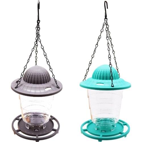 Bird Feeder Bird Food Container Hanging for Garden w/Roof Bird Supplies