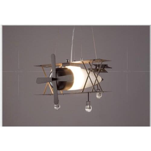 Retro industrial wind airplane chandelier creative personality restaurant Internet cafe clothing store window lamp childrens ro