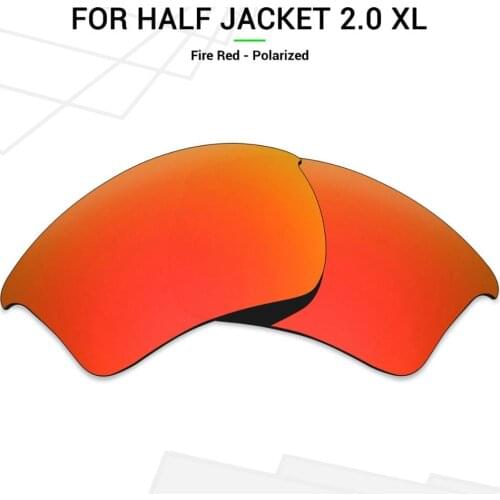 Mryok POLARIZED Replacement Lenses for Oakley Half Jacket 2.0 XL Sunglasses Fire Red