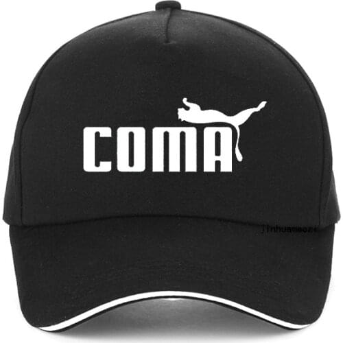 Coma logo mens Baseball Cap parody cool trend spoof comedy joke funny men women hat adjustable snapback hats gorras