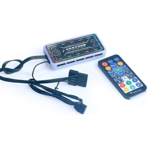 Music Rhythm + Motherboard Synchronous Controller Music Induction + SYNC Controller RGB Fans Controller Remote Control