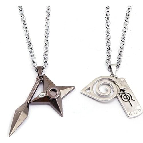 New Narutos Konoha Weapon Toy Shuriken Darts Cool Pendant Necklace Anime Accessories Narutos Cosplay Necklace Toys Children