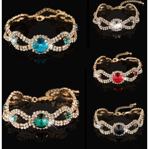New Popular Rhinestone Crystal Bracelet Female High-End Exquisite Ten Styles Birthday Outdoor Party Fashion Bridal Jewelry Gift
