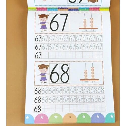 Children Learning Numbers 0-100 Handwriting Practice Books 3-6 Years Old Baby Writing Early Teaching Exercise Copybook