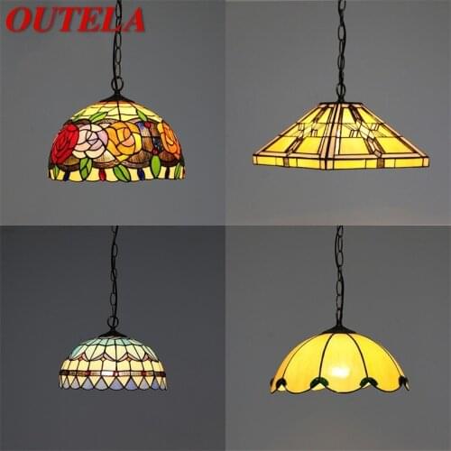 OUTELA Tiffany Pendant Light Contemporary LED Creative Lamp Fixtures Decorative For Home