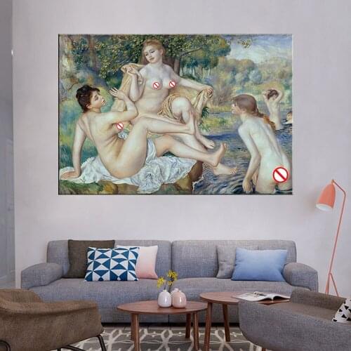 Pierre Auguste Renoir Canvas Painting “The Large Bathers” Posters Prints Wall Art Painting Decorative Pictures Modern Home Decor