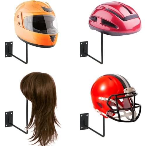 Helmet Display Stand Aluminum Hanger Support Wall Mounted Hook Rack Motorcycle Helmet Holder For Hat Cap Motorcycle Accessories