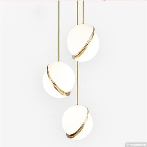 Nordic bar chandelier post-modern minimalist creative golden style dining room bedside atmospheric fashion ball chandelier