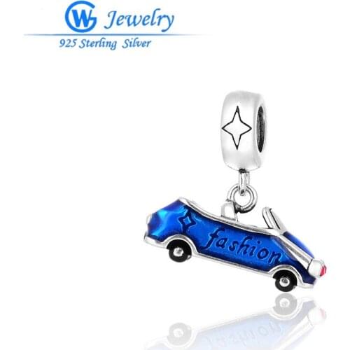 Man Women Sports Car Charm 100% 925 Sterling Silver Fashion Pendant With Fit Bracelets Necklace S462H20