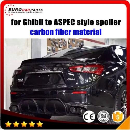 Ghibli spoiler fit for MA Ghibli 4door 2013y~ to ASPEC style MA carbon fiber ASPEC trunk spoiler