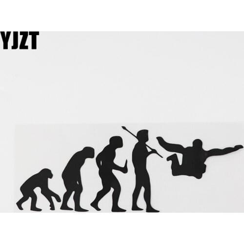 YJZT 17.4CMX6.5CM Fun Skydiving Evolution Decal Vinyl Car Sticker Black/Silver 8A-0582