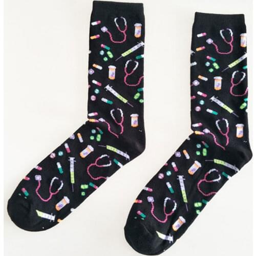 Men Socks Cotton Funny Hospital Appliances happy men cotton Socks Breathable And Sweat-Absorbing Novelty Casual Dressing Socks