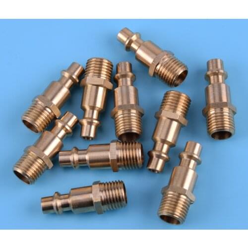 10PCS 1/4" NPT Male Plug Air Hose Connector Aapter Quick Pneumatic Fitting Industrial Air-operated Tool Compressor Set