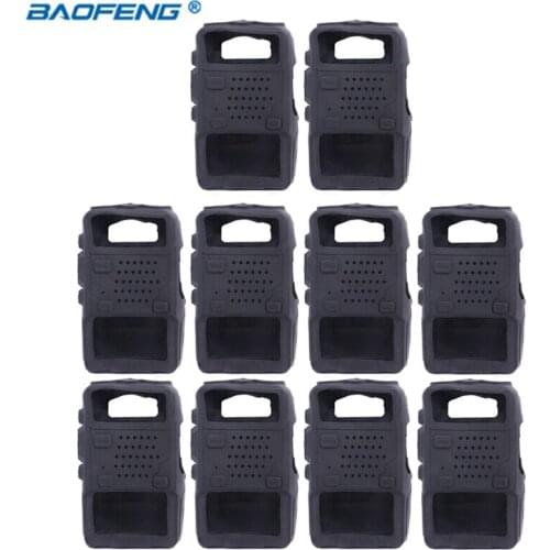 10Pcs Handheld Soft Rubber Case Portable Silicone Cover Shell for Baofeng UV-5R UV-5RE DM-5R Plus Walkie Talkie