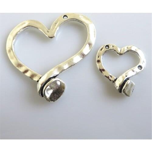 10pcs Heart Shaped Charm For DIY Jewelry Fitting