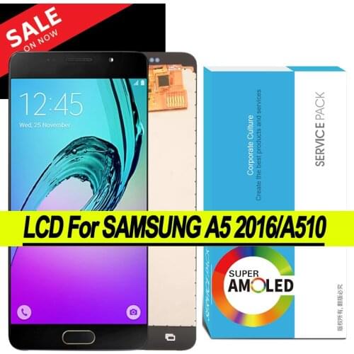 100% Original 5.2'' AMOLED Display for Samsung Galaxy A5 2016 A510 A510F A510M A510FD Full LCD Touch Screen Repair Parts