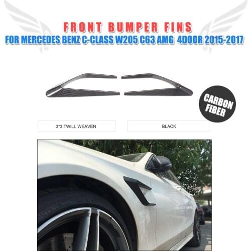 2PCS/SET Carbon Fibre Front Side Fender Vents Decoration Scoops for Mercedes Benz C-Class W205 C63 AMG 4-Door 2015-2017