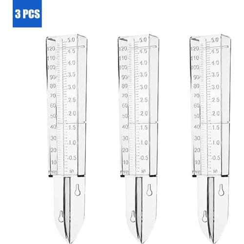 3PCS Rain Gauge with Double Scale 5 Inch Capacity Garden Lawn Household Plastic Rainwater Measuring Device Home Plastic Rain Wat