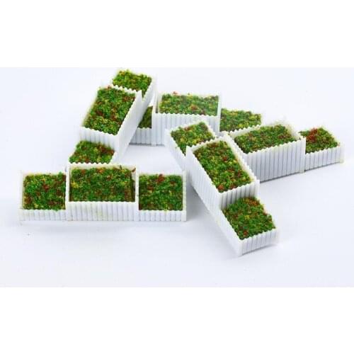 5Pcs N Scale 1:150 E Flower Beds Plants Model Train Garden Scenery Architecture Trees Model Scenery