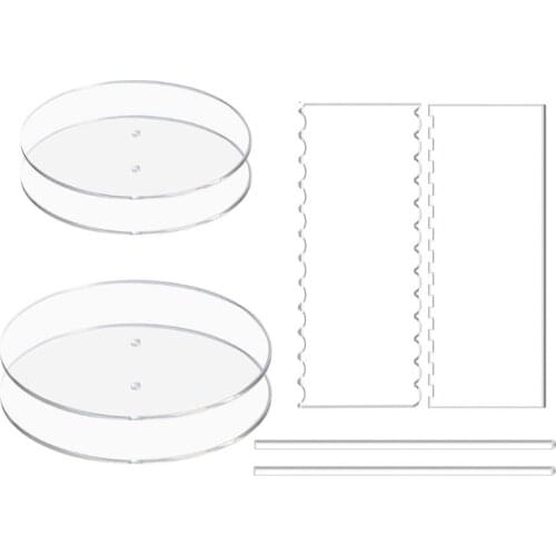 8Pcs Acrylic Cake Discs Set Round Buttercream Cake Decorating Tools Party Tray Cake Scraper Cutting Kitchen Baking Tool Kits