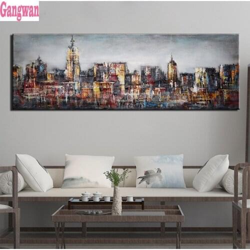 Abstract art Vintage City landscape diamond Painting full square round diamond embroidery cross stitch mosaic large decoration