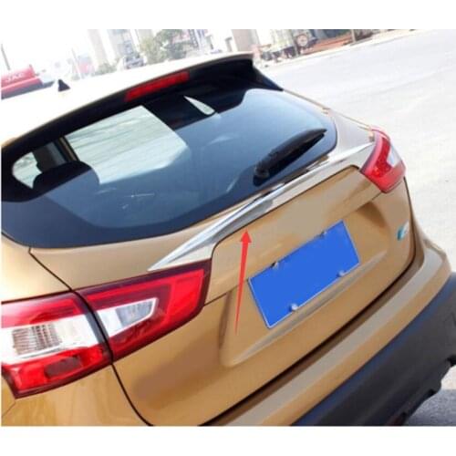 ACCESSORIES FIT FOR nissan QASHQAI J11 2014 2015 2016 CHROME REAR TRUNK HATCH LIFTGATE DOOR SOPILER COVER MOLDING BAR STRIP