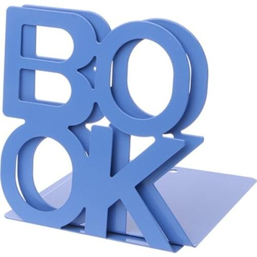 Alphabet Shaped Metal Bookends Iron Support Holder Desk Stands For Books