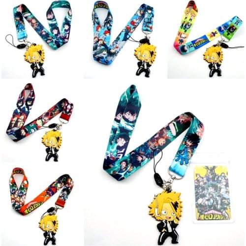 Anime Kaminari Denki Key Lanyard ID Badge Holder Phone Neck Strap with Cute Fashion Key Chains Keychain Charms Accessories
