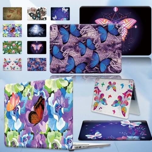Laptop Case for Apple MacBook Pro 13/15/16 Inch/MacBook Air 11/13 Inch Dust-proof Butterfly Series Pattern Protective Shell