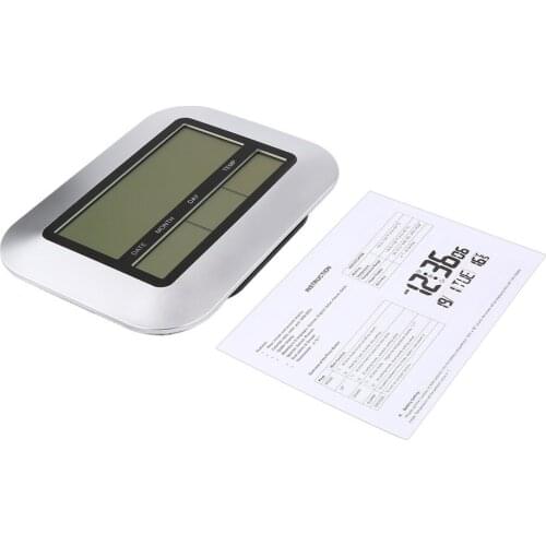 High Accuracy Self Setting Digital Home Office Decor Wall Clock With Indoor Temperature LCD Digital Temperature Meter TS-H128Y