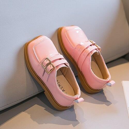 Kids Flat Shoes Childrens Casual Sandals School Girls Princess PU Leather Shoes Non-Slip Kids Retro Hollow Soft Bottom Loafer