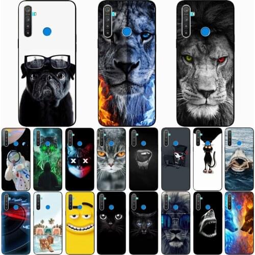 For OPPO Realme 5 for Realme 5i Case Wolf Silicon TPU Fundas for OPPO Realme 5 Pro Cat Animal Shell Bag Housing Phone Cases