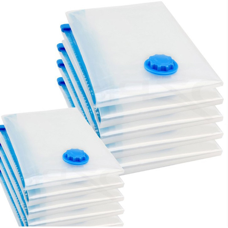 Vacuum Bag Home Transparent Space Saver Storage Organizer Bag with Valve for Clothes Quilt Travel Compression Bag