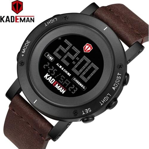 KADEMAN 2021 New Mens Watches Luxury Brand Waterproof Quartz Top Brand Business Clock Leather Wristwatch Relogio Masculino