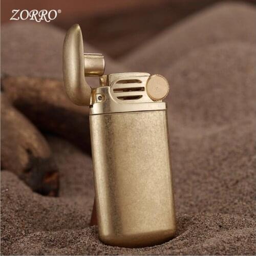 Zorro Kerosene Lighter Pure Copper Brass Gasoline Outside Tool Men Gift Kitchen Accessories Bronze Oil Lighter