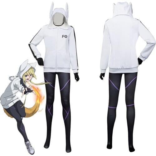 Anime Kemono Jihen Kon Cosplay Costume Hooded Jacket Gloves Outfits Halloween Carnival Full Suit Girl Gift
