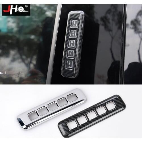 JHO ABS Chrome Carbon Fiber Grain Door Lock Password Panel Cover Trim For Ford F150 Raptor 2017 2018 2019 XLT Limited Platinum