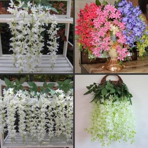New 2014 Wedding Decor Centerpiece Garland Artificial Wisteria Silk Flower Vine Home Christmas Ornament Flowers Party Decoration