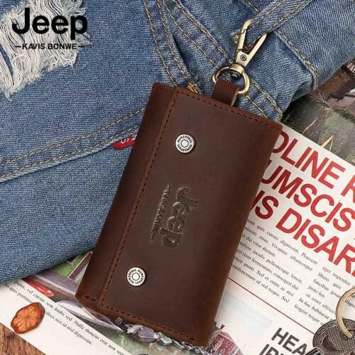 2020 New Fashion Genuine Leather Key Wallet Mens Keychain Male Small Mini Coin Purse Men Key Holder Covers Walet Housekeeper